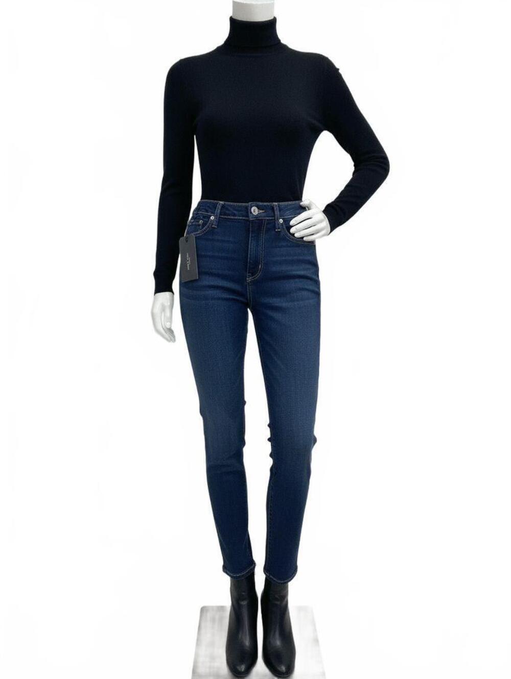 Rag & Bone Carmen High Rise Skinny Jeans Size 28 Dark Wash Stretch NWT